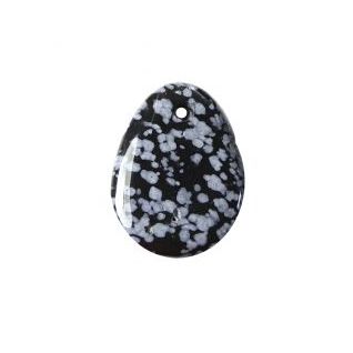 Colgante Agujero Rodado Plano Obsidiana Nevada